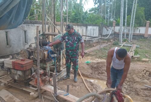 Kedalaman Sumur Bor TMMD Ke-129 Ditambah, Satgas Optimis Penuhi Kebutuhan Air Masjid dan Warga