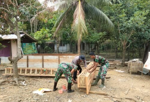 Pembangunan Kandang Ayam dan Kebun Sayur oleh TMMD 129 Kodim 0102/Pidie