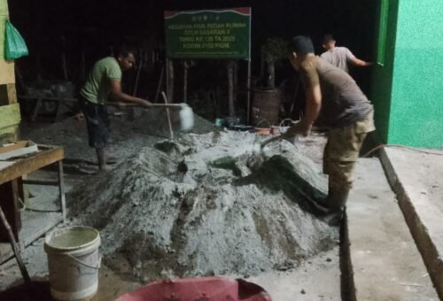 Dedikasi Satgas TMMD Ke-129 Kodim 0102/Pidie untuk Warga Melalui Pekerjaan Malam