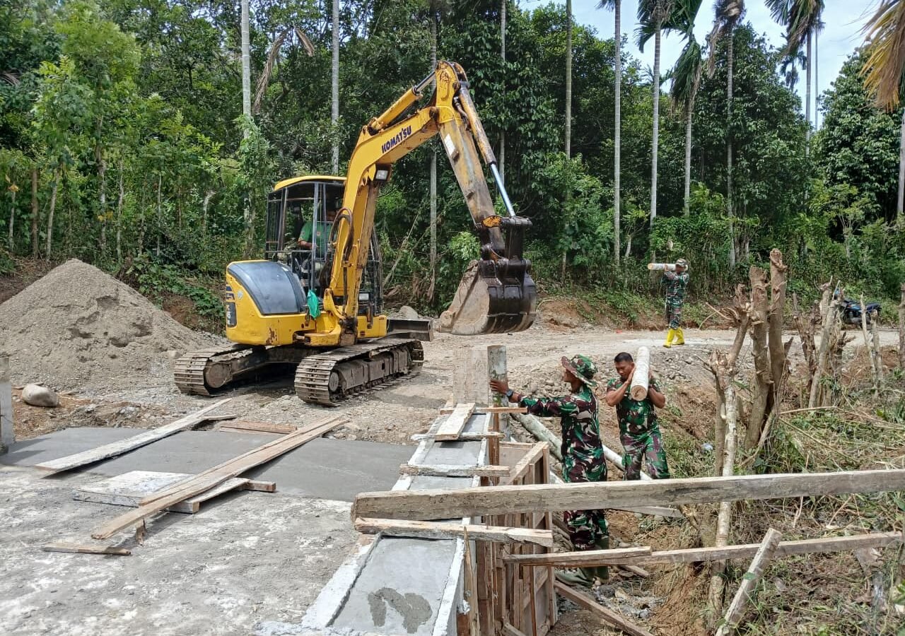 Pembangunan Jembatan Box Culvert TMMD Ke-129 Kodim 0102/Pidie untuk Perkuat Akses Pertanian