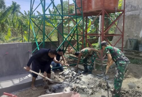 Proyek Tandon Air TMMD Ke-129 Kodim 0102/Pidie Dikebut Demi Kesejahteraan Warga