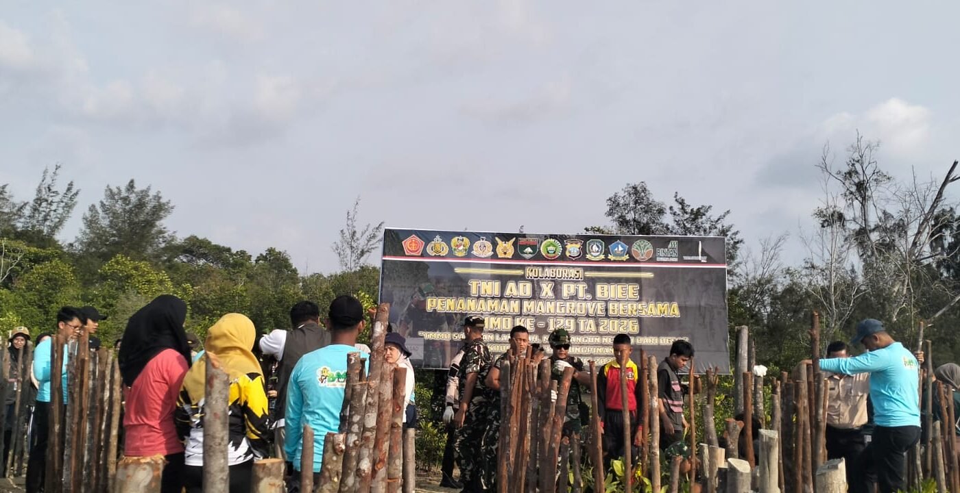 Lestarikan Lingkungan, TMMD ke-129 Kodim 0315/Tanjungpinang Tanam Mangrove di Desa Busung
