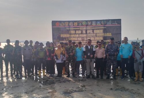 Kolaborasi TNI dan PT BIEE Tanam Ribuan Pohon Mangrove di Bintan