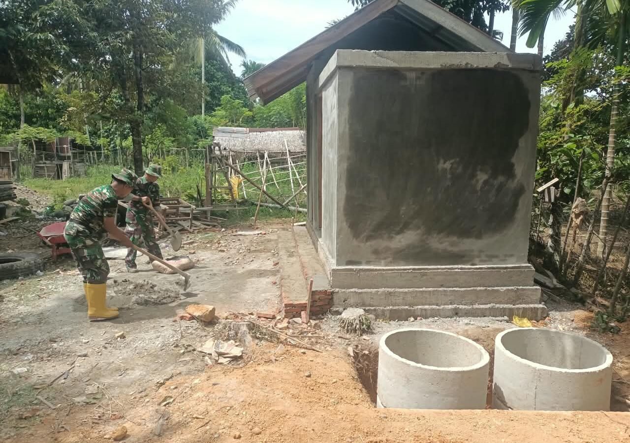 Kemajuan Proyek MCK di Dayah Blang Cot Capai 85 Persen Melalui Kerjasama Satgas TMMD