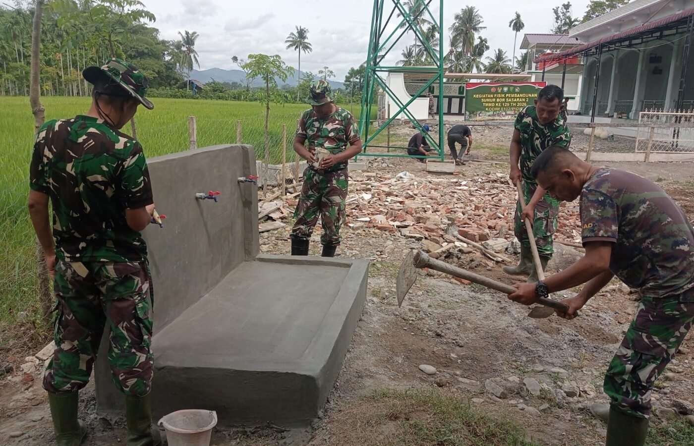 Pembangunan Fasilitas Umum TMMD ke-129 di Lhok Panah Tuntas