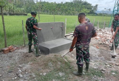 Pembangunan Tempat Wudu oleh Satgas TMMD Ke-129 Kodim 0102/Pidie Selesai, Perkuat Fasilitas Ibadah di Desa Lhok Panah