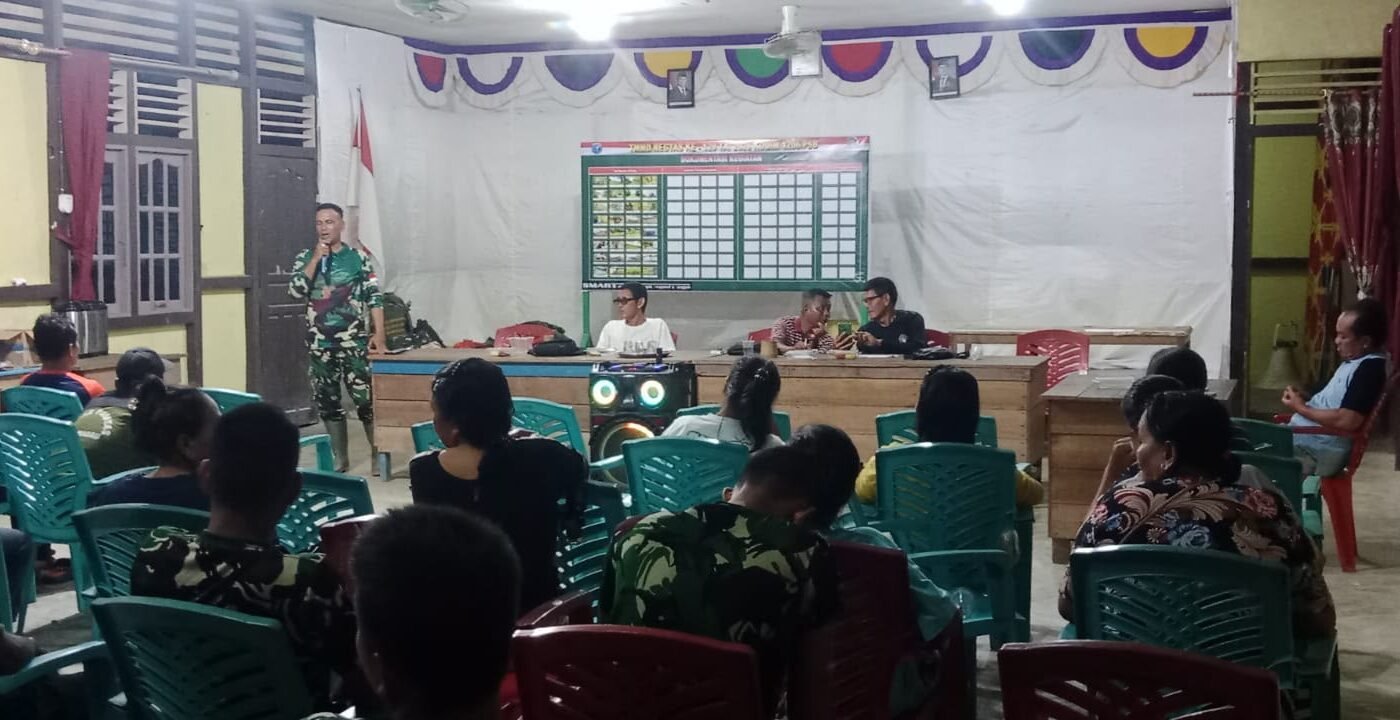 Pj. Danramil Embaloh Hilir Menggandeng Masyarakat Dalam Program TMMD ke 129 Kodim 1206/Putussibau