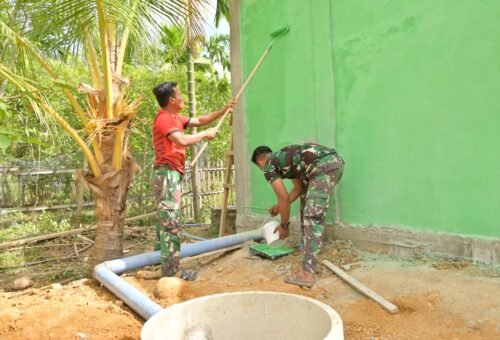 Kodim 0102/Pidie Percepat Pembangunan Sarana Air dan Sanitasi Dalam TMMD Ke-129
