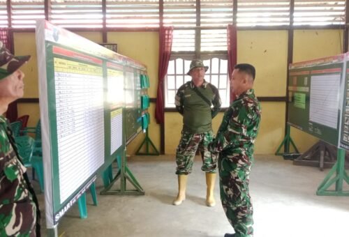 Evaluasi Siap Dilaksanakan, Korem 121/Abw Tinjau Posko TMMD Ke-129 di Putussibau
