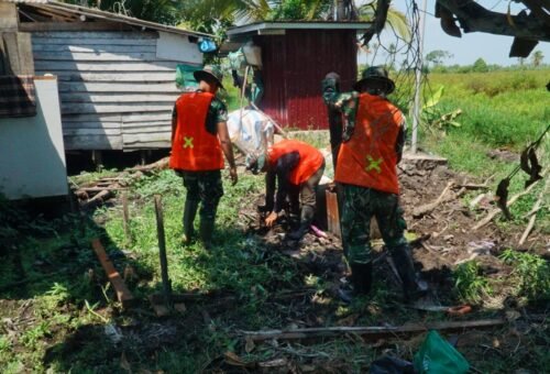 Pembangunan MCK Sasaran 1 TMMD Ke-129 Dimulai dengan Kuda-Kuda