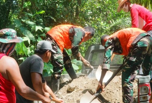 Satgas TMMD dan Warga Bersatu Percepat Peningkatan Jalan 1,2 Kilometer di Desa Bandaraya