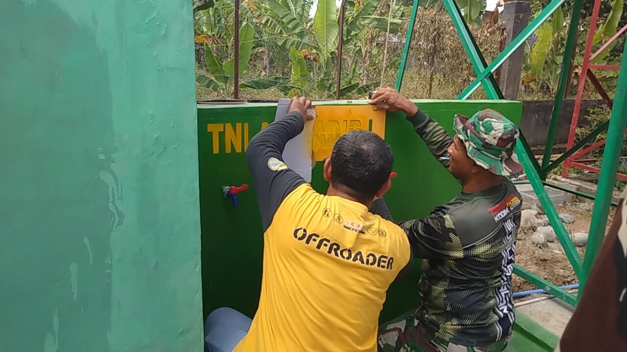 Pembangunan Tempat Wudhu oleh Satgas TMMD 129 Kodim 0102/Pidie Rampung