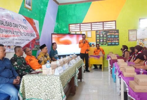 Pendidikan Tanggap Bencana: Satgas TMMD 129 dan BPBD Lamongan Adakan Sosialisasi di SDN 1 Tlemang