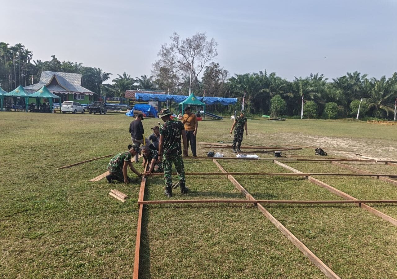 Persiapan Meriah Upacara Penutupan Program TMMD ke-129 di Pangkalan Terap