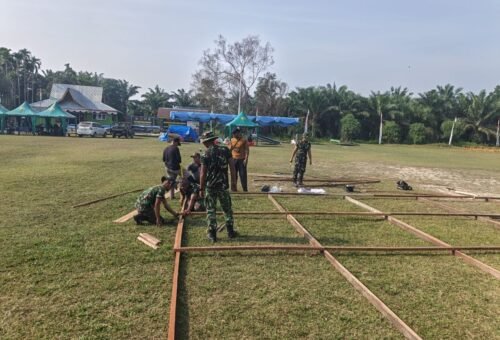 Persiapan Meriah Upacara Penutupan Program TMMD ke-129 di Pangkalan Terap