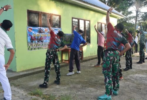 Kegiatan Olahraga Satgas TMMD Ke-129, Tingkatkan Kebugaran untuk Optimalisasi Tugas