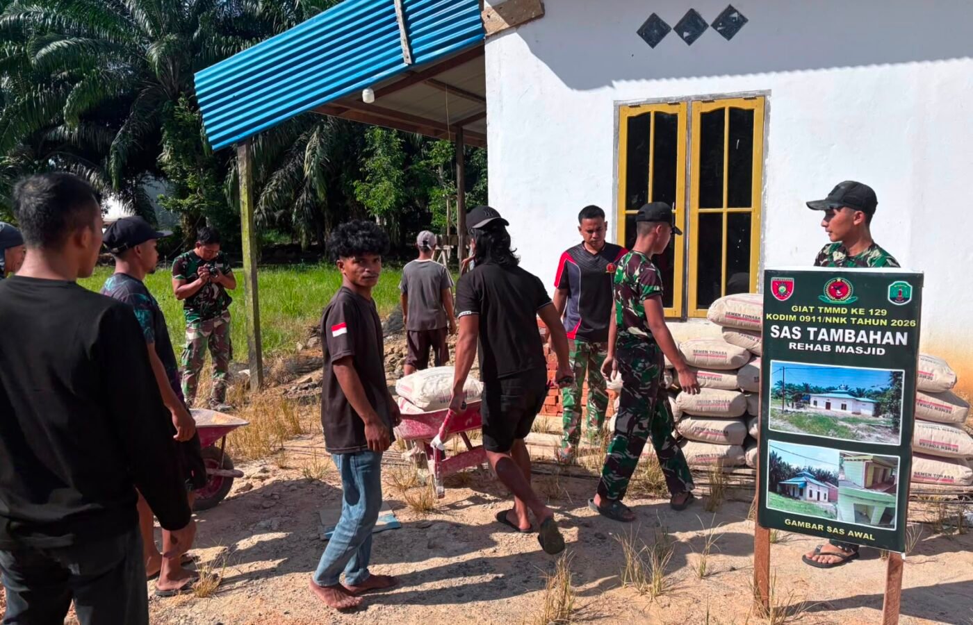 Rehabilitasi Masjid TMMD Ke-129 Dipacu, Target Penyelesaian Sebelum Akhir Pekan