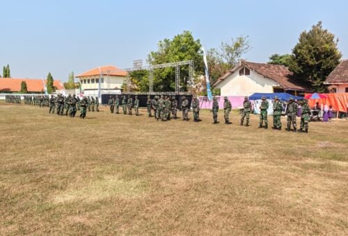 Latihan Gladi Kader Menjelang Penutupan TMMD Ke-129 di Kabupaten Lamongan