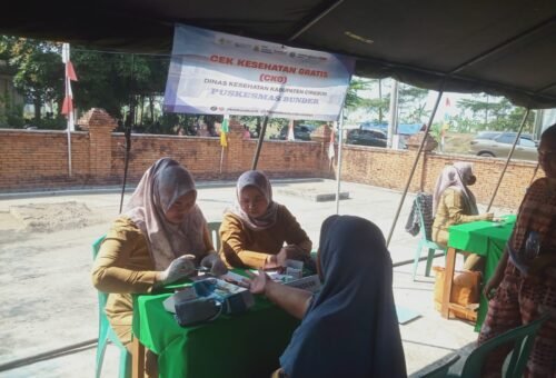 Pengobatan Gratis untuk Warga, TMMD ke-129 Kodim 0620/Kabupaten Cirebon Gelar Acara Kesehatan di Desa Luwung Kencana