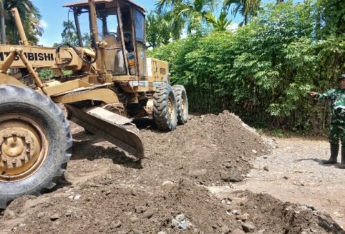 Progres Pengerasan Jalan Pertanian TMMD Ke-129 Mencapai 60 Persen di Pidie