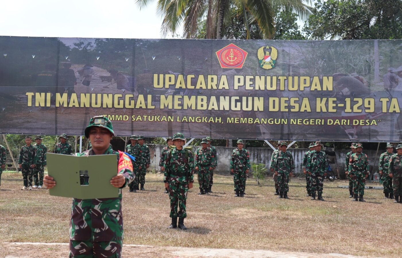Gladi Bersih Menyambut Penutupan TMMD ke-129 di Lampung Utara