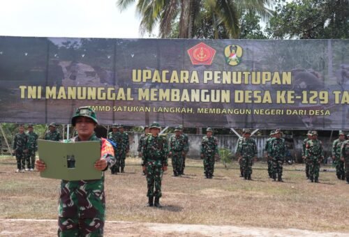 Gladi Bersih Menyambut Penutupan TMMD ke-129 di Lampung Utara