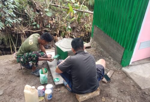 Pembangunan Prasasti Sebagai Tanda Selesainya Program TMMD ke-129 di Desa Langi