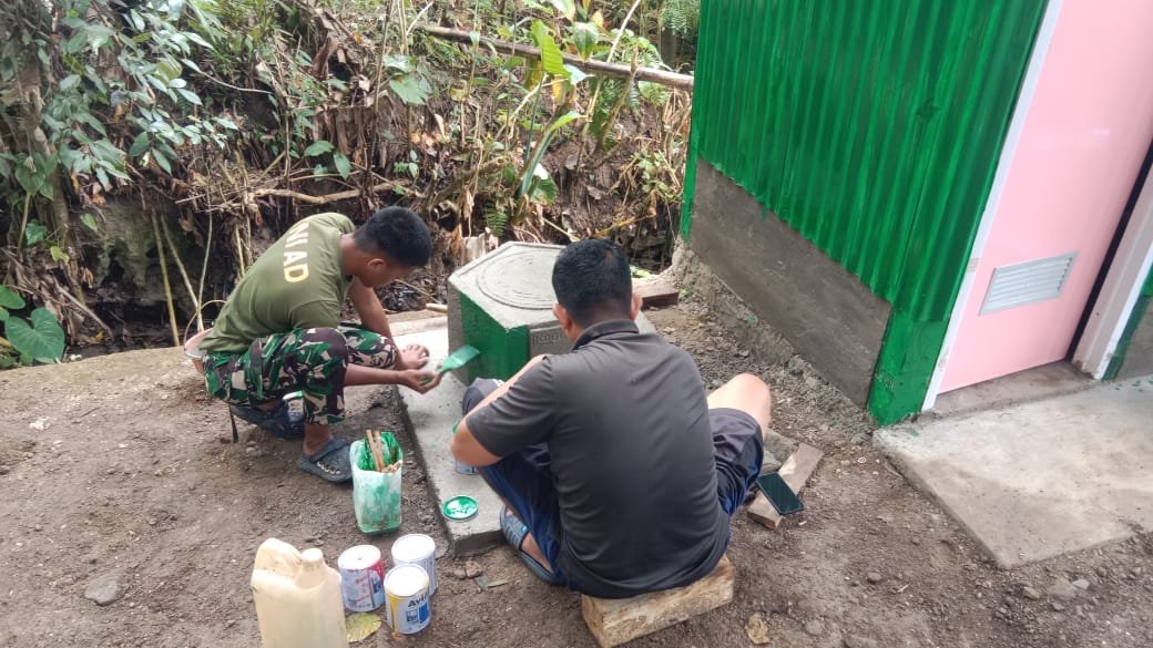 Pembangunan Prasasti Sebagai Tanda Selesainya Program TMMD ke-129 di Desa Langi
