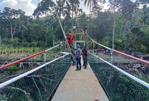 Prasasti Jembatan Gantung Pattuku-Lemo Selesai, Tandakan Sukses TMMD ke-129