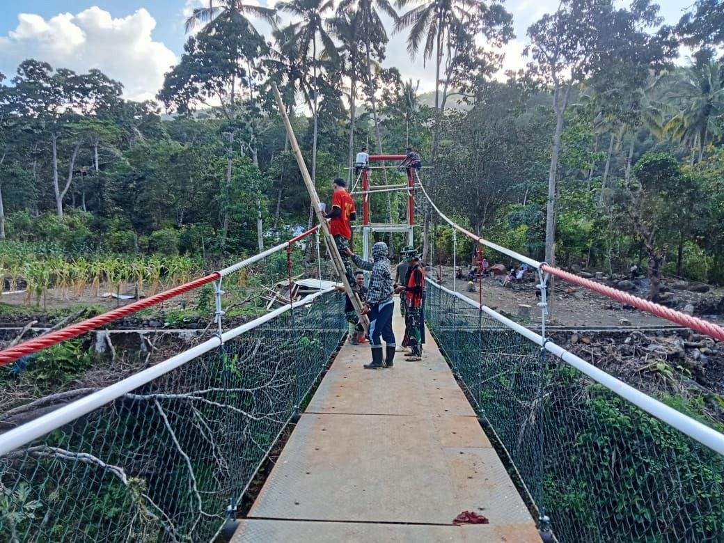 Prasasti Jembatan Gantung Pattuku-Lemo Selesai, Tandakan Sukses TMMD ke-129
