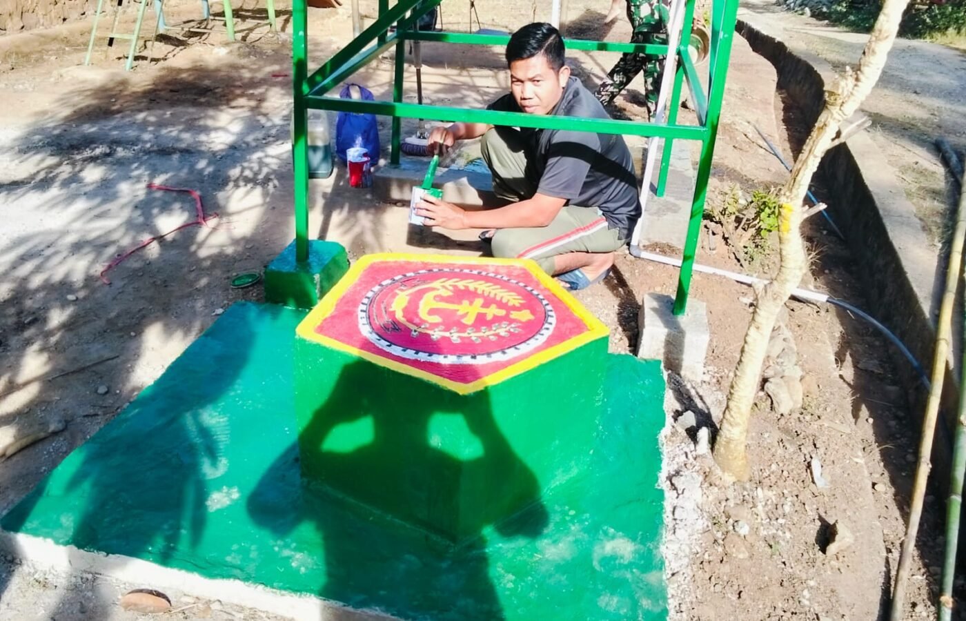 Pembangunan Sumur Bor TMMD Ditandai Dengan Prasasti di Dusun Pattukku