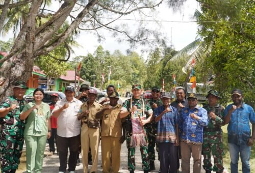 Kunjungan Danrem 181/PVT dan Forkopimda untuk Evaluasi Hasil TMMD Ke-129 di Kampung Sesor