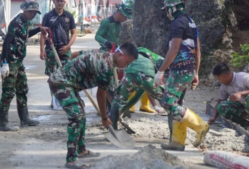 Kekuatan Sinergi TNI dan Warga Terwujud dalam TMMD Ke-129 di Kepulauan Umbele