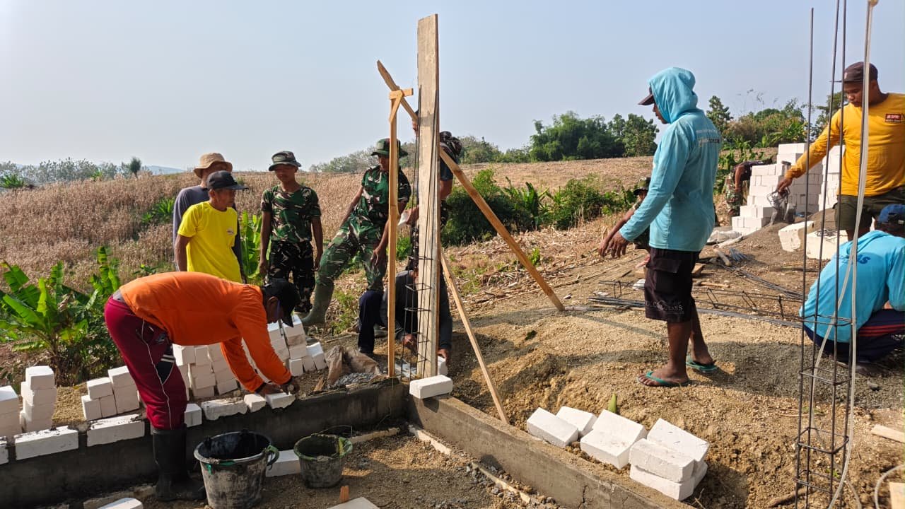 TMMD 129 Hari Kesepuluh: Tandon Air Bersih di Dusun Bakon Meningkat Pesat