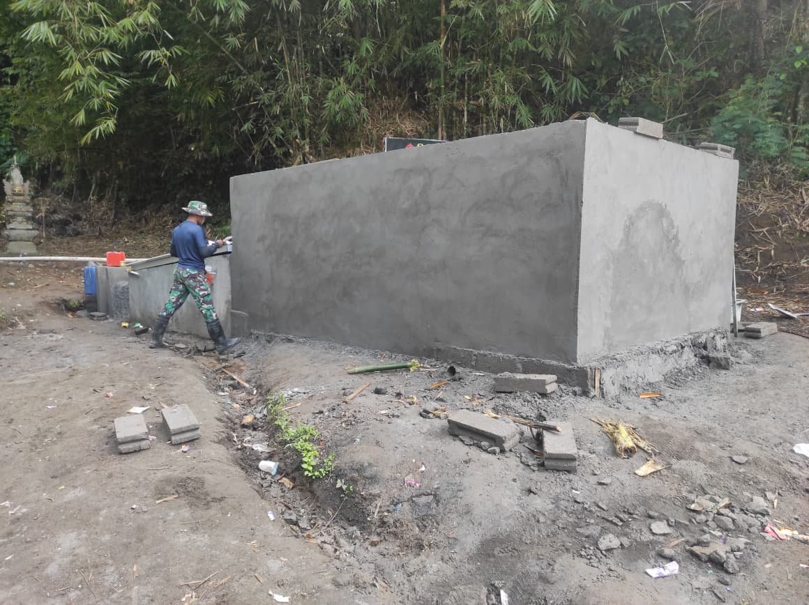 Pembangunan Bak Mandi TMMD Ke-129 Kodim 1626/Bangli Berjalan Cepat untuk Program Air Bersih