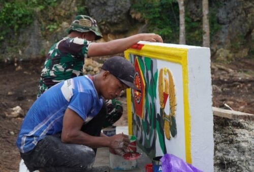 Gapura Indah TMMD Representasi Dedikasi Satgas di Pulau Umbele