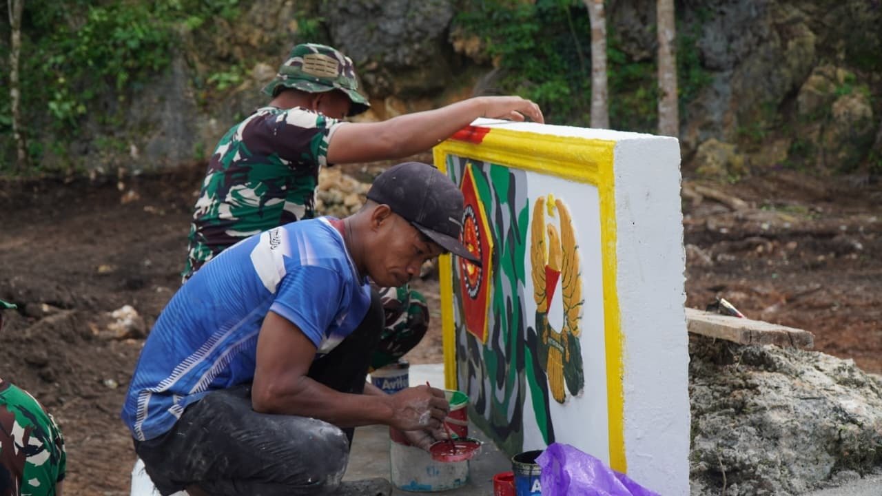 Gapura Indah TMMD Representasi Dedikasi Satgas di Pulau Umbele