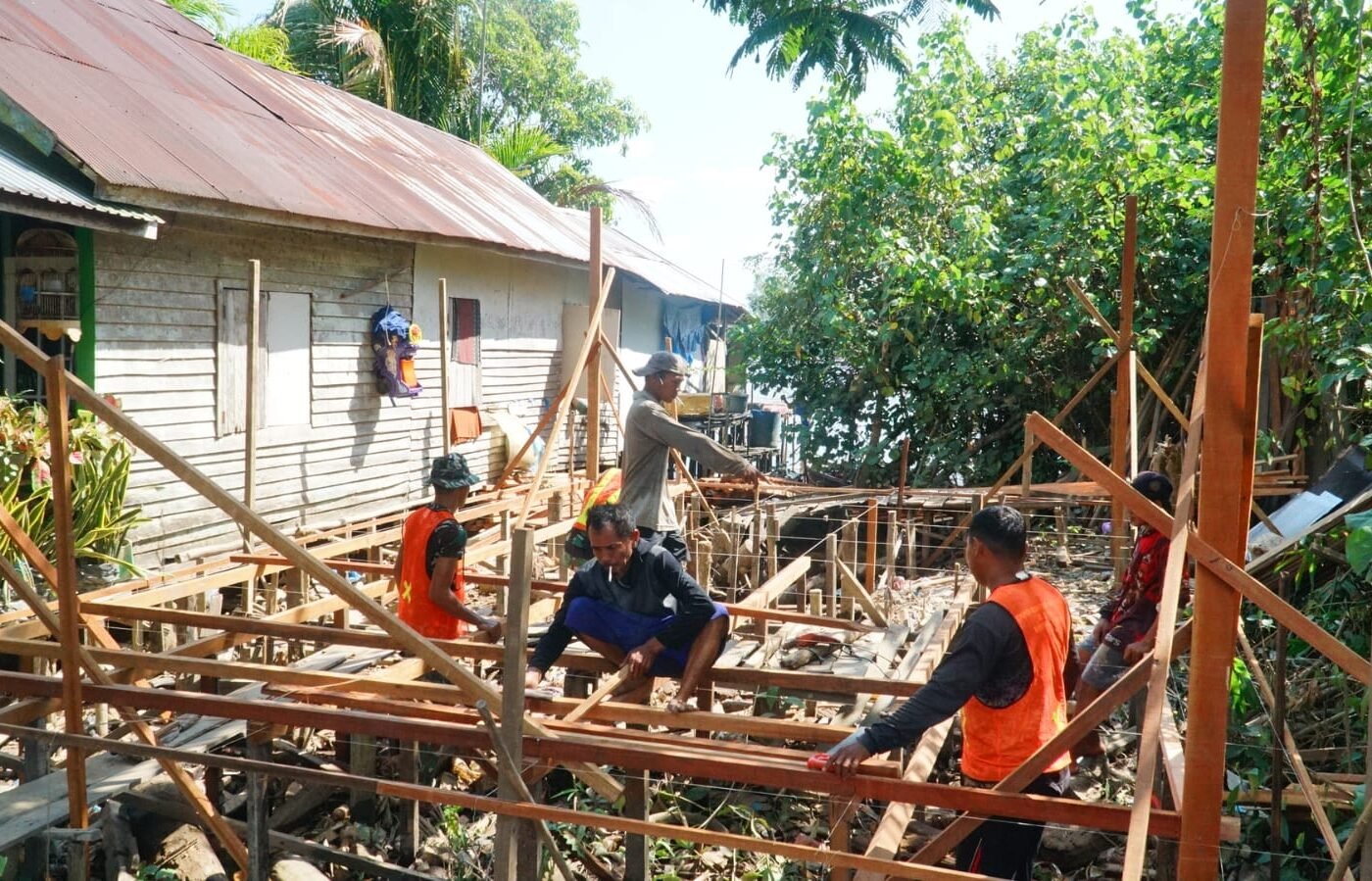 Pembangunan RTLH TMMD Ke-129 Dipercepat, Kerangka Lantai Sudah Terpasang