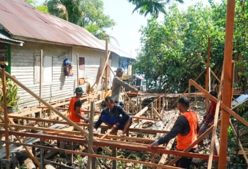 Pembangunan RTLH TMMD Ke-129 Dipercepat, Kerangka Lantai Sudah Terpasang