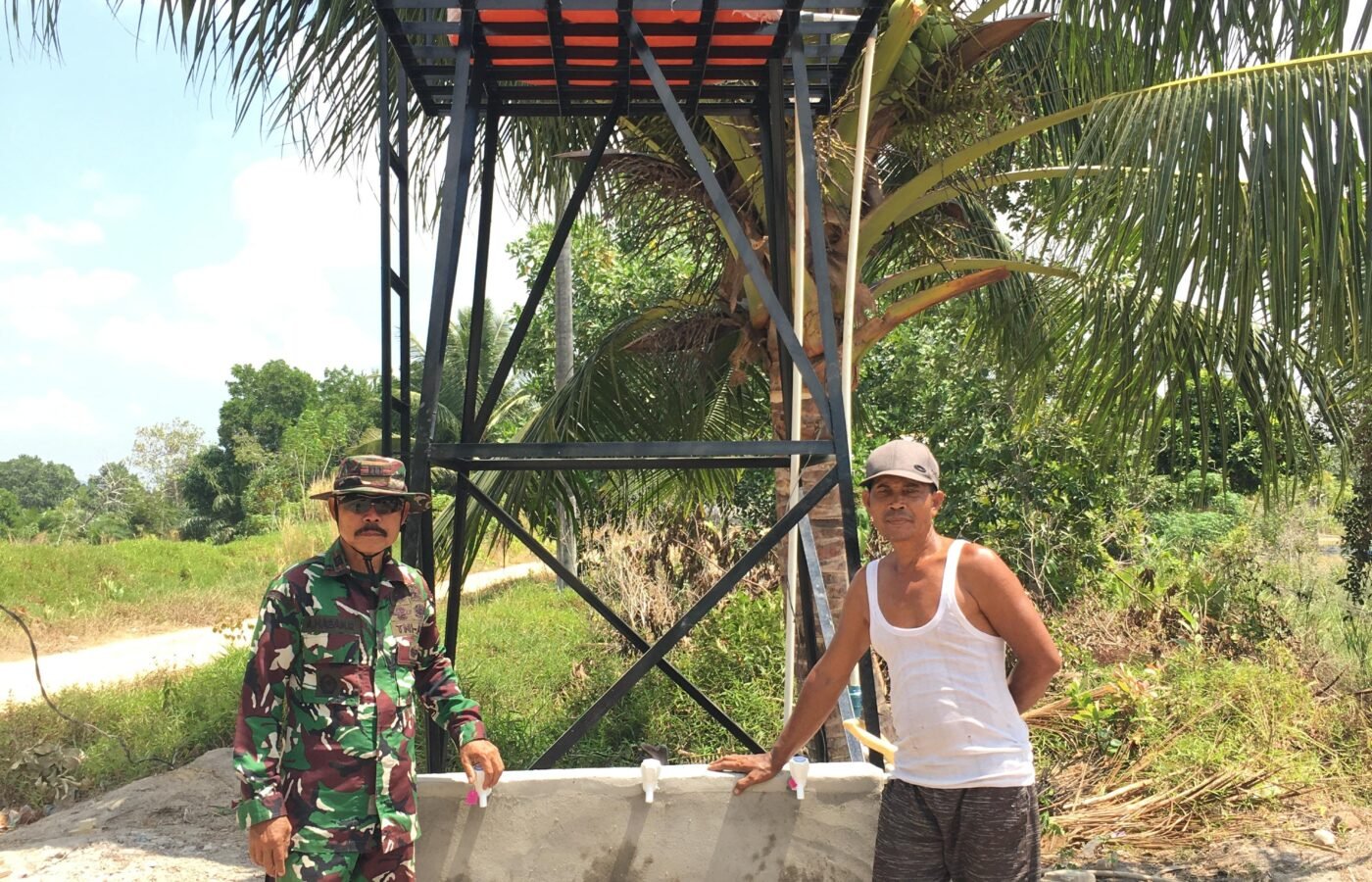 Pembangunan Infrastruktur Air Bersih di Desa Deniang melalui TMMD ke-129 Kodim 0413/Bangka
