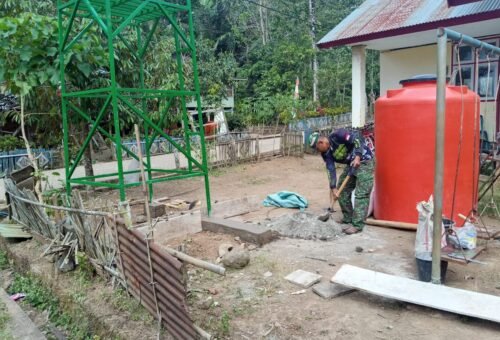 Satgas TMMD ke-129 Bangun Pondasi Tower Air di Bone