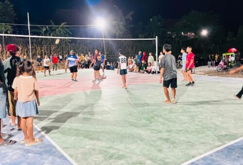 Lapangan Voli TMMD 129: Penghangat Suasana Malam Desa Tlemang