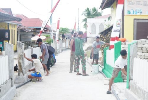 Upaya Satgas TMMD dan Warga untuk Memperindah Desa Umbele
