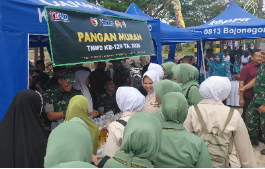 Sebagai Wujud Sinergi, Bazar Pangan Murah Persit KCK Warnai Pembukaan TMMD 129 di Kedungadem