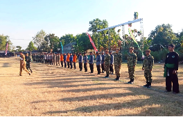 Latihan Upacara Menyambut TMMD 129 di Kesongo oleh Kodim Bojonegoro