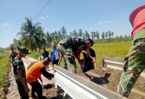 Pembangunan Jalan 1,2 Kilometer di Desa Bandaraya Dipercepat oleh Satgas TMMD Ke-129