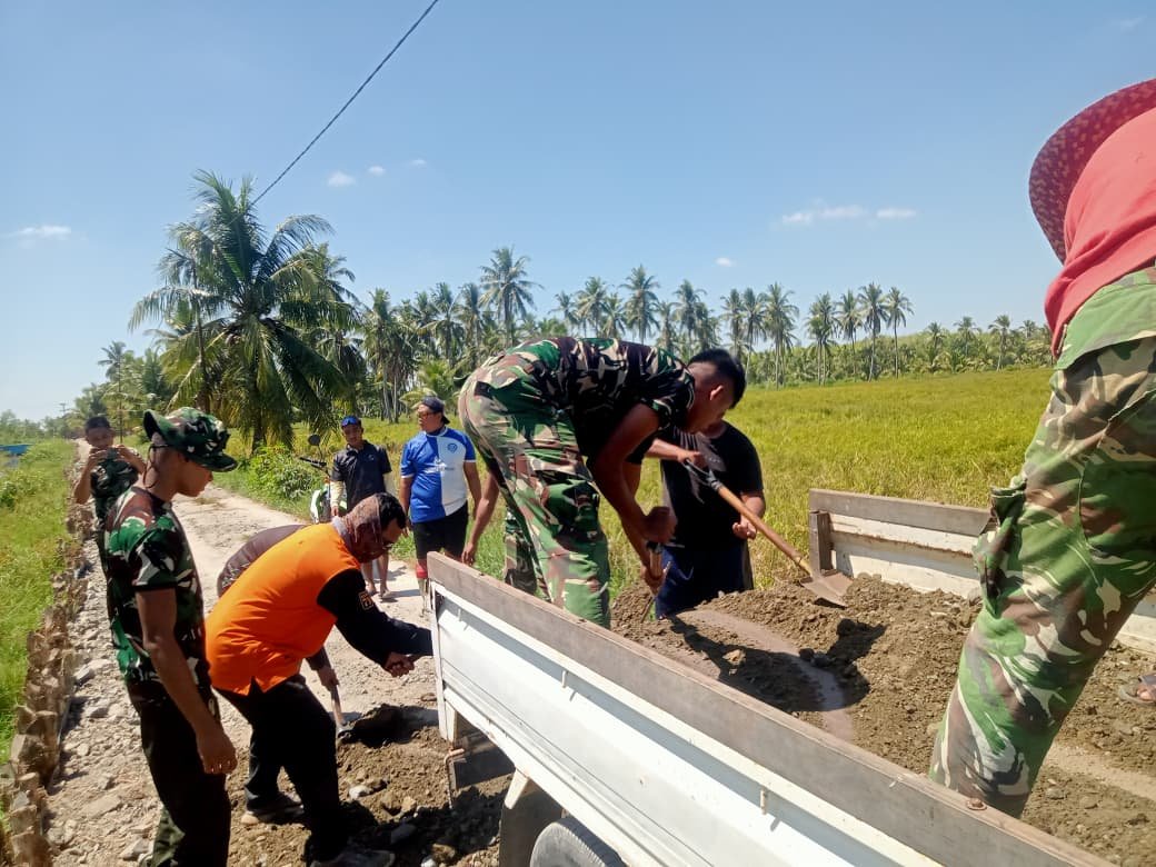 Pembangunan Jalan 1,2 Kilometer di Desa Bandaraya Dipercepat oleh Satgas TMMD Ke-129