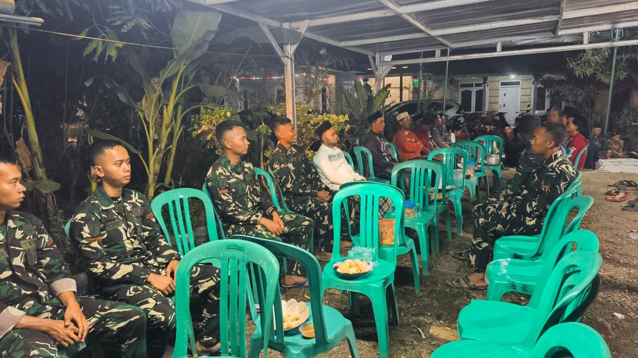 Sinergi Antara TNI dan Masyarakat, Satgas TMMD ke-129 Hadiri Tahlil Ibu Sukari