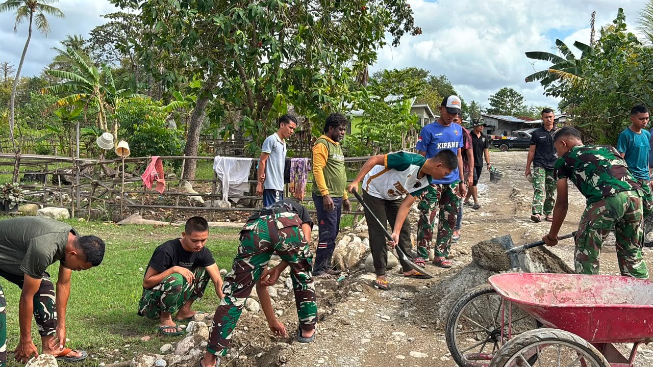 Kemitraan TNI dan Rakyat dalam Program TMMD, Satgas Kodim Belu Percepat Pembangunan Jalan Pertanian