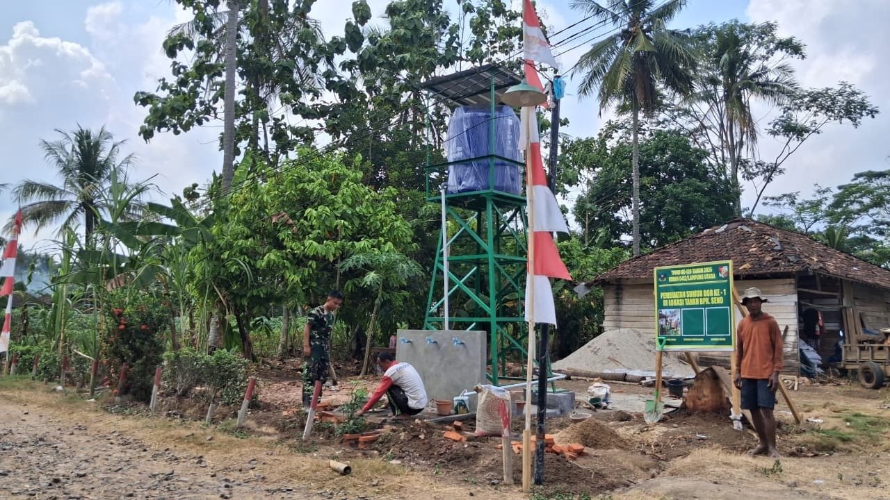 Harapan Air Bersih untuk Desa Baru Raharja : Pembangunan Sumur Bor oleh Satgas TMMD
